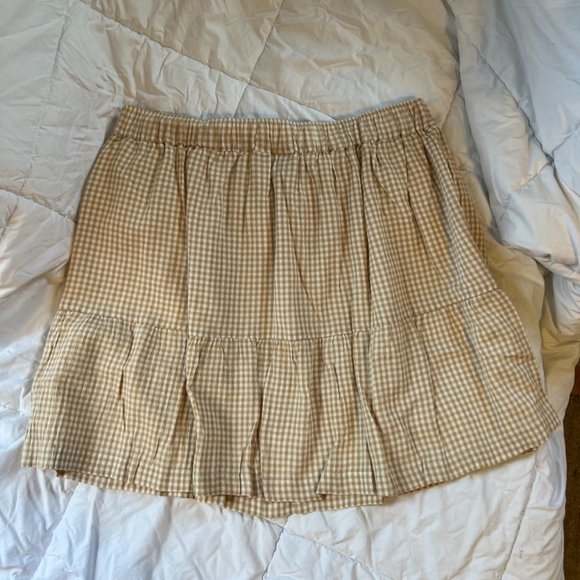 Womens Large Gap Tan Gingham Print Mini Skirt - Picture 3 of 3
